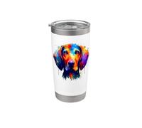 Colorful Splash Art Coonhound Coon Dog Vaso térmico de acero inoxidable de doble pared