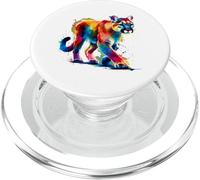 Colorful Splash Art Cougars Cougar Mountain Lion Puma PopSockets PopGrip para MagSafe