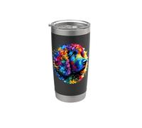 Colorful Splash Art Curly-Coated Retriever Retrievers Vaso térmico de acero inoxidable de doble pared
