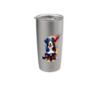 Colorful Splash Art Entlebucher Mountain Dog Vaso térmico de acero inoxidable de doble pared