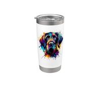 Colorful Splash Art German Wirehaired Pointer Vaso térmico de acero inoxidable de doble pared