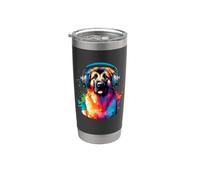 Colorful Splash Art Headphones Anatolian Shepherd Dog Kangal Vaso térmico de acero inoxidable de doble pared