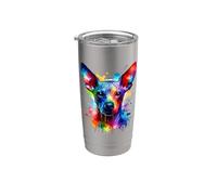 Colorful Splash Art Mexican Hairless Dog Xoloitzcuintli Vaso térmico de acero inoxidable de doble pared