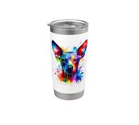 Colorful Splash Art Mexican Hairless Dog Xoloitzcuintli Vaso térmico de acero inoxidable de doble pared