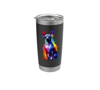 Colorful Splash Art Mexican Hairless Dog Xoloitzcuintli Vaso térmico de acero inoxidable de doble pared