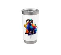 Colorful Splash Art Mouflon Wild Sheep Mouflons Vaso térmico de acero inoxidable de doble pared