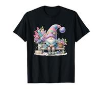 Colorful Spring GNOME with Cute Flowers For Women Gardener Camiseta