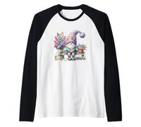 Colorful Spring GNOME with Cute Flowers For Women Gardener Camiseta Manga Raglan