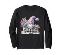 Colorful Spring GNOME with Cute Flowers For Women Gardener Manga Larga