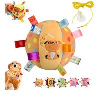 Colorful Squeaky Hanging Dog Training Toy, 6-Inch Squeaky Hanging Dog Toy, Soft Stuffed Ball with Cotton Material, Built-in Bell, Interactive Tug Chew Toys for Small Medium Dogs Indoor Play (A-1)