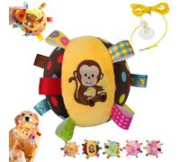 Colorful Squeaky Hanging Dog Training Toy, 6-Inch Squeaky Hanging Dog Toy, Soft Stuffed Ball with Cotton Material, Built-in Bell, Interactive Tug Chew Toys for Small Medium Dogs Indoor Play (B-1)