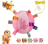 Colorful Squeaky Hanging Dog Training Toy, 6-Inch Squeaky Hanging Dog Toy, Soft Stuffed Ball with Cotton Material, Built-in Bell, Interactive Tug Chew Toys for Small Medium Dogs Indoor Play (E-1)