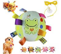 Colorful Squeaky Hanging Dog Training Toy, 6-Inch Squeaky Hanging Dog Toy, Soft Stuffed Ball with Cotton Material, Built-in Bell, Interactive Tug Chew Toys for Small Medium Dogs Indoor Play (C-1)