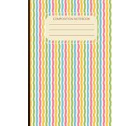 Colorful Squiggle Stripes Composition Notebook: Cute Lined Journal for School, Kids & Teens - 6x9: 120 Pages Wide Ruled Paper with Name, Subject & Class Lines - Fun Pattern Notebook