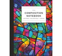 Colorful Stained Glass Composition Notebook: College Ruled 120 Page Journal for School, Writing & Sketching | Abstract Mosaic Art Notebook for Teens & Adults