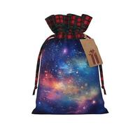 Colorful Star - 1 bolsa de Navidad con cordón de 8.3 x 11.8 pulgadas, bolsa robusta para regalos y artículos esenciales de uso diario