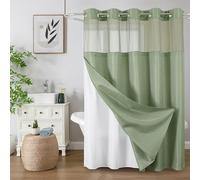 Colorful Star Cortina de Ducha sin Gancho con Forro de Tela a presión, Cortinas de Ducha Gruesas y Resistentes con Ventana Superior de Malla, Juego de Cortinas de baño Impermeables Estilo Hotel, 72 x