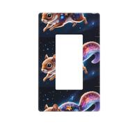 Colorful Star River Squirrel Wall Plate Covers 1 Gang Screwless Wall Plates Standard Size 11.7 cm x 7.1 cm, cubierta decorativa para interruptor de luz, cubierta de tomacorriente de policarbonato