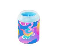 Colorful Star Sun - Limpiador de pies de mascotas reutilizable con cepillo de silicona suave para perros medianos a grandes