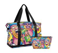 Colorful Strange Friends Duffel Bag Gimnasio Sport Carry con Correa Ajustable para Deportes Impermeable, Amigos extraños de colores, 1 Size, Amigos Extraños Coloridos, Talla única
