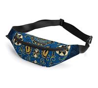 Colorful Sugar Skulls Elephant Cute Little Baby Elephant Face Fanny Pack, Adult Kids Sport Riñonera para Hombres y Mujeres