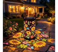 Colorful Sunflower Glow Solar Garden Lantern, Twinkle Halo Solar Lantern, Courtyard Openwork Decorative Lights, Lámpara de Jardín for Patio, Yard, Garden, Pathway, Backyard