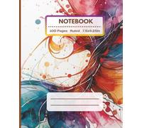 Colorful Swirl Abstract Notebook: Swirls of orange, red, purple, and teal College Journal 7.5x9.25 inches | 100 Smooth Ruled Pages