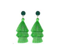 Colorful Tassel Earrings for Women - Layered Tassle Earrings,green
