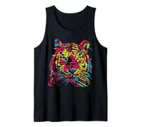 Colorful Tiger tee Shirts, Tigers Fashion Graphic Design Camiseta sin Mangas