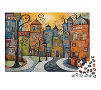 Colorful Town Art Puzzle Mil Piezas para Toda La Familia Reto Mental Piezas Precisas Hecho En Europa Actividad Indoor Reciclable 52x38cm/1000pcs