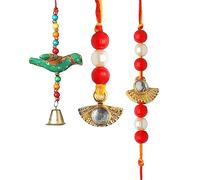 Colorful Traditional Set of 2 Fabric Birds Wall Roof Door Hanging Ornaments with Gift for Home Décor Indian Wedding Festival & for New year Decoration Gift Return Gift Home Festival Décor