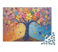 Colorful Tree Art 100% Recycled Cardboard Heart-Shaped Tree Art 1000Pc Jigsaw Puzzles Adults Unique Classic Educational Games 70x50cm/1000pcs