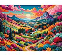 Colorful Trees 3000 Piece Jigsaw Puzzles for Adults, Colourful, Challenging & Brainteasing Adult Puzzles 3000 Pieces Hillside, Fun jigsaws for The Whole Family 48x32 Inch