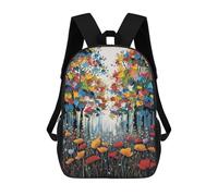 Colorful Trees And Flowers Painting 17inch Mochila Escolar Impresa En 3D Para Niños, Mochila Escolar Informal De Moda, Mochilas De Viaje Para Niños Y Estudiantes.