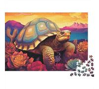 Colorful Turtle Landscape Colourful Desert Tortoise Art 1000 Pieces Jigsaws Adults and Children Fun Activity for Rainy Days 70x50cm/1000pcs