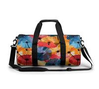 Colorful Umbrellas - Divertida bolsa de gimnasio grande novedosa, ligera, deportiva, bolsa de viaje, bolsa de equipaje de mano, 17.5 x 9 x 9 pulgadas