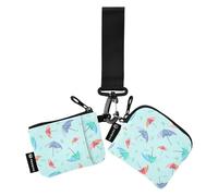 Colorful Umbrellas - Monederos para mujer, tarjeteros, tamaño compacto, protector con bolsillo para monedas con cremallera para mujer, 2 unidades, paraguas de colores., 1 size, Casual