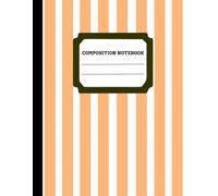 Colorful vertical lines design composition notebook: Vintage Light Orange Lined College Notebook, 8.5" x 11", 100 Pages, Elegant Journal with Aesthetic Theme, Great Gift for School and Office.