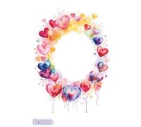 Colorful Watercolor Heart Wreath Notebook: 120 Pages, 6 x 9 Inches, College Ruled Journal with Artistic Pastel Heart Frame for Creative Writing and Daily Thoughts
