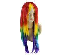 Colorful Wigs - Fun Wigs For Women Party, Long Straight Multi-Color Wig, Pet Fiber Hair Rainbow Wig, Women's Costume, Colored Wigss | Multicolor Wigg For Halloween Costume Christmas Party