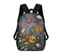 Colorful Wildflower Bouquet Painting Mochilas Infantiles Impresas En 3D, Mochilas De Moda Informales, Mochilas De Viaje Bonitas, Mochilas Informales Para Exteriores Para Niños Y Niñas 17inch