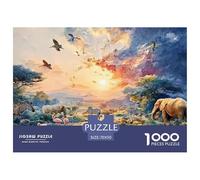 Colorful Wildlife Scene at Sunset 1000 Stück Premium-Karton Puzzle Kitten Lebendige Bilder Kreatives Spiel Puzzles Als Wohnaccessoires 70x50cm/1000pcs