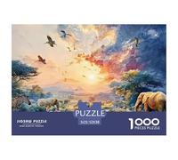 Colorful Wildlife Scene at Sunset 1000 Stück Premium-Karton Puzzle Kitten Stressabbau Familienspiel Puzzles Für Erwachsene Und Kinder 52x38cm/1000pcs
