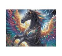Colorful Winged Caballo Puzzle 500 Piezas Desafío Intelectual Splendid Celestial Critters Rompecabezas para Adultos Obra De Arte Colorido DIY Creativo Decoración Hogar 500 PCS