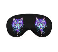 Colorful Wolf Heads Sleep Mask Soft Blindfold Portable Eye Mask con correa ajustable para hombres y mujeres