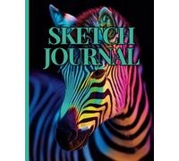 Colorful Zebra Sketch Journal Notebook: Plain And Lined Paper Combo For Kids, Boys And Girls Who Like To Sketch And Write (Softcover)