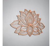 Colorfull Worlds Decoración de pared de metal con mandala 3D, decoración de flores de loto para hogares, decoración de sala de estar, regalo de año nuevo, 26.5 x 17 pulgadas, 67 x 43 cm, cobre)