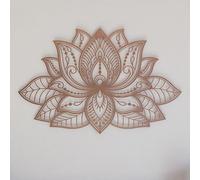 Colorfull Worlds Decoración de pared de metal con mandala 3D, decoración de flores de loto para hogares, decoración de sala de estar, regalo de año nuevo, 26.5 x 17 pulgadas, 67 x 43 cm, cobre)