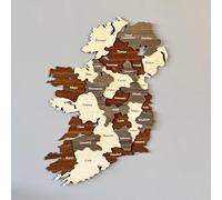 Colorfull Worlds Mapa de madera multicapa 3D de Irlanda, regalo para amigos irlandeses, decoración de pared de madera de Irlanda, mapa para viajeros (40 x 31 cm, 15.7 x 12.2 pulgadas)