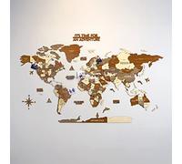 Colorfull Worlds Mapa del mundo de madera 3D, mapa de viaje multicapa con estados y capitales, decoración de pared para la nueva casa, regalo para viajeros, decoración de oficina, (2XL_, Sirius)